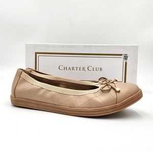 Charter Club Women's Beige Nude Rennon Flats Size 6.5 M New